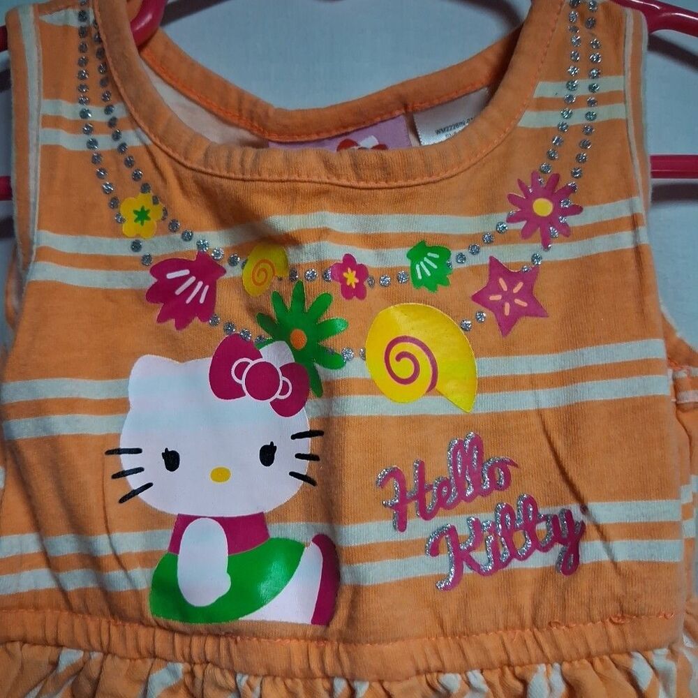 Hello Kitty Orange Kids Dress Size 12 Month - Picture 2 of 4